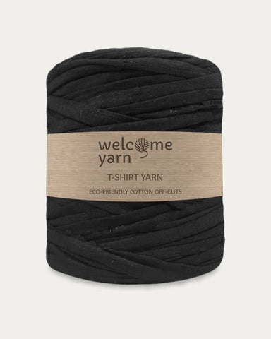 Fil de jersey recyclé - "T-shirt Yarn", noir