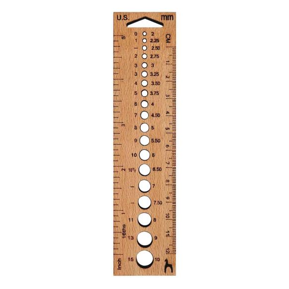 Jauge à aiguilles et règle pour échantillon de tricot