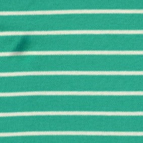 Jersey-interlock ligné 'Sea green/Blanc' | 10 cm