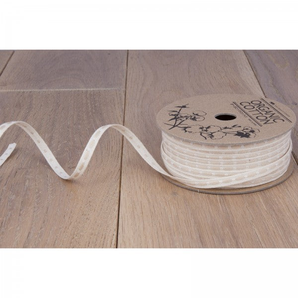 Ruban tissé beige & écru | 10 cm
