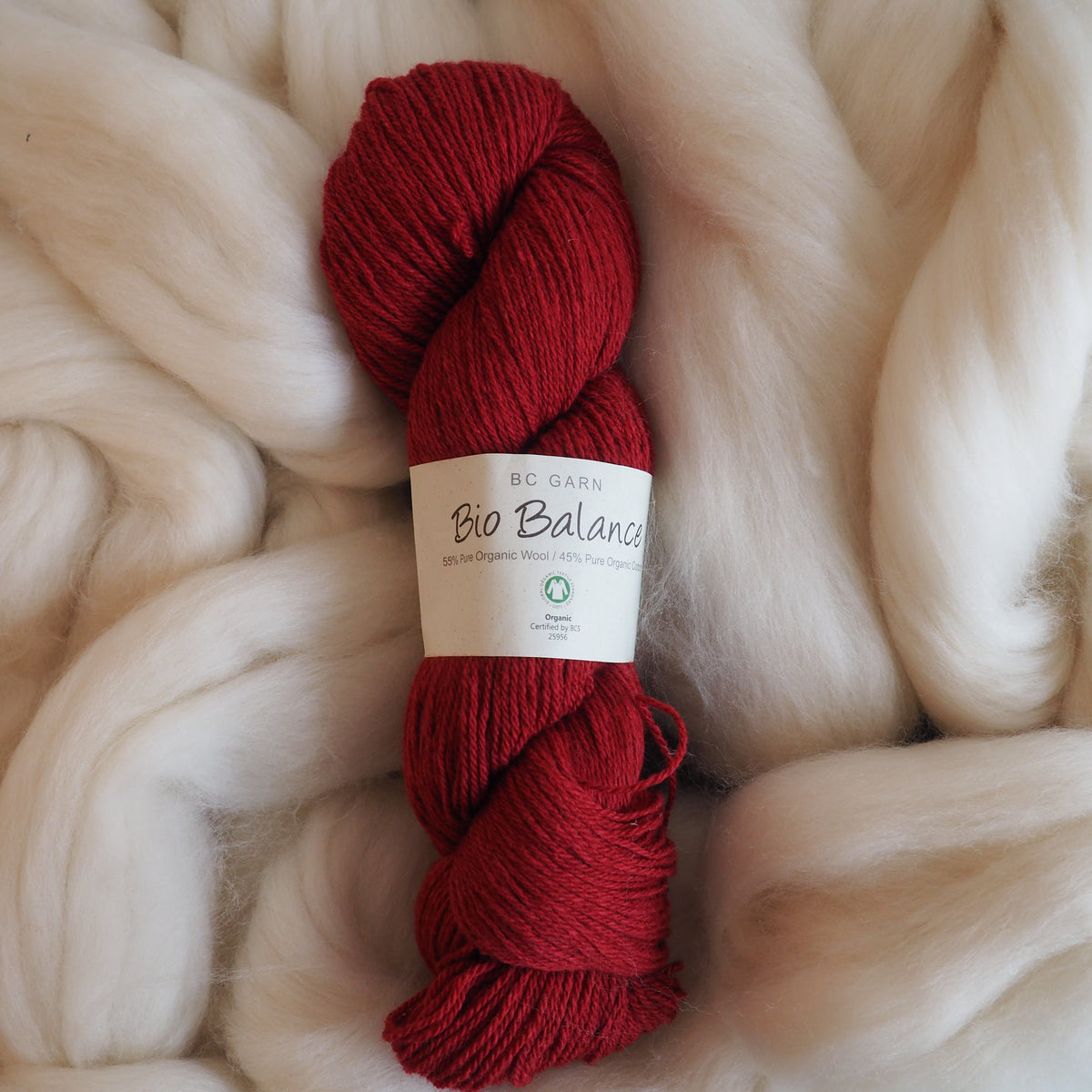 Mélange laine & coton, vieux rouge - Bio Balance