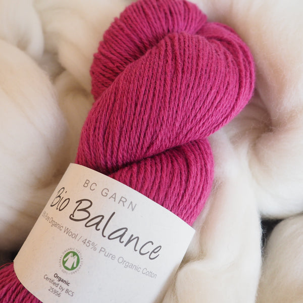 Mélange laine & coton, fushia - Bio Balance | 50 gr