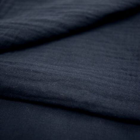 Double-gaze de coton bio bleu marine, Atelier-53