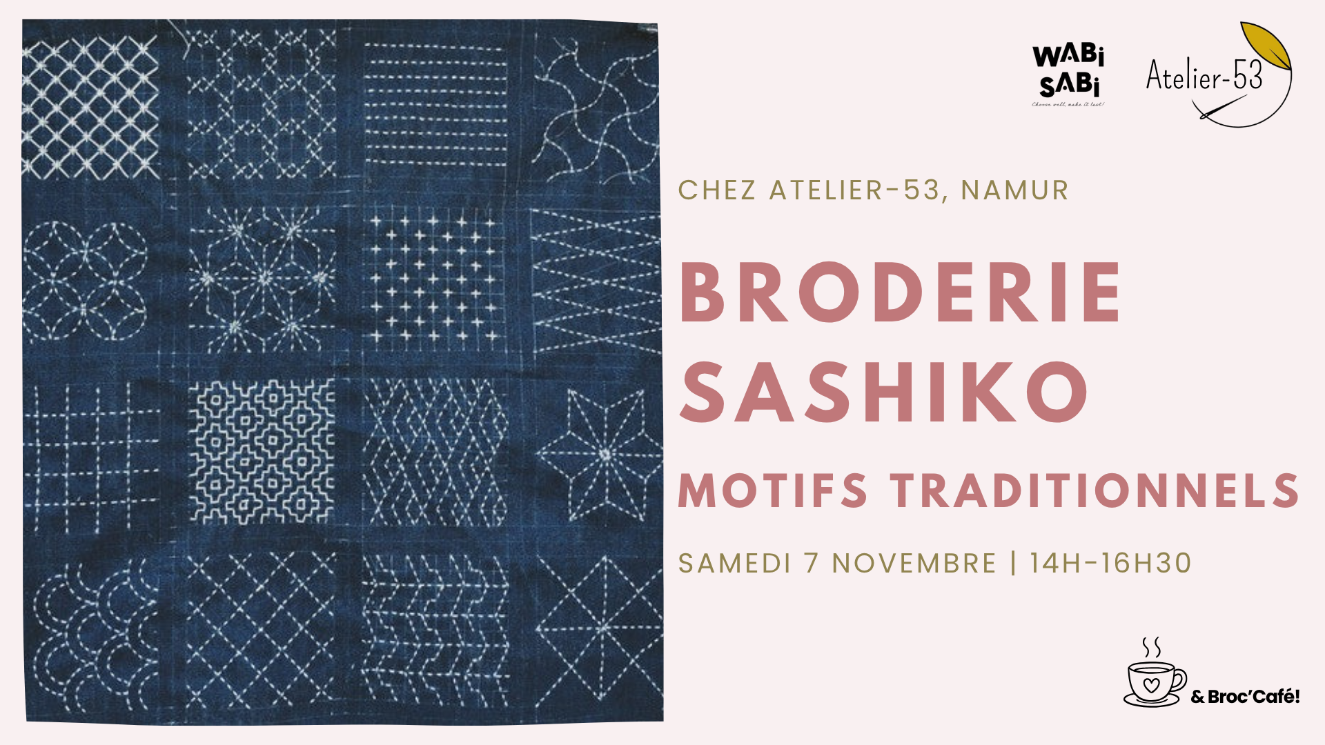 Visuel atelier broderie sashiko motifs