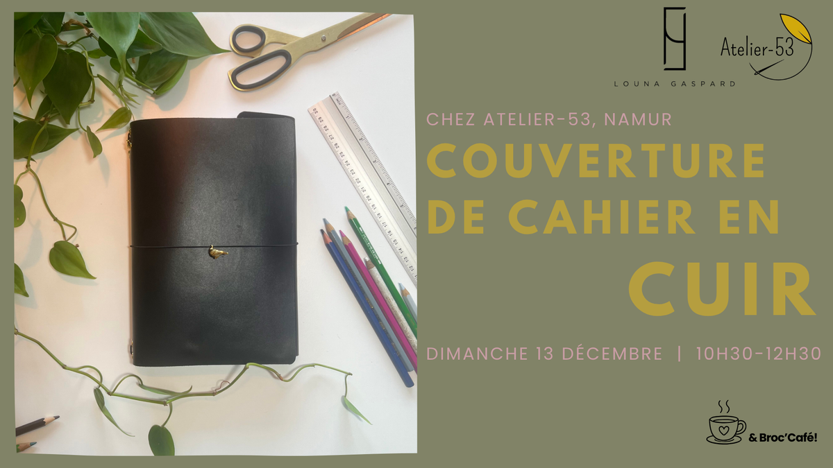Dimanche 13 décembre | Couverture de cahier en cuir (acompte)