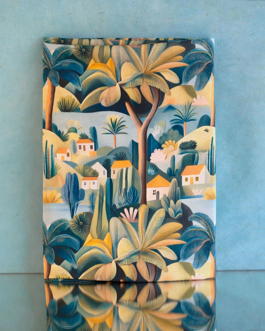 Batiste de coton bio « Caetano » – imprimé paysage tropical