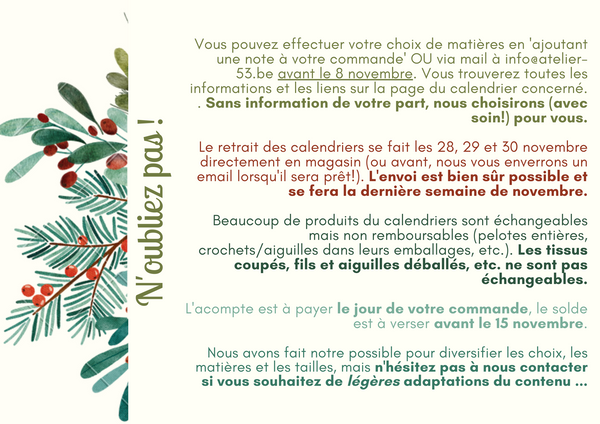 Calendrier de l'Avent - Tricot