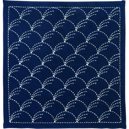 Kit d'initiation au sashiko hanafukin, motif vagues, coloris 201