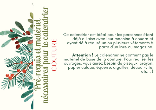 Calendrier de l'Avent - Couture