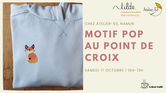Samedi 17 octobre | Broder un motif pop au point de croix (acompte)