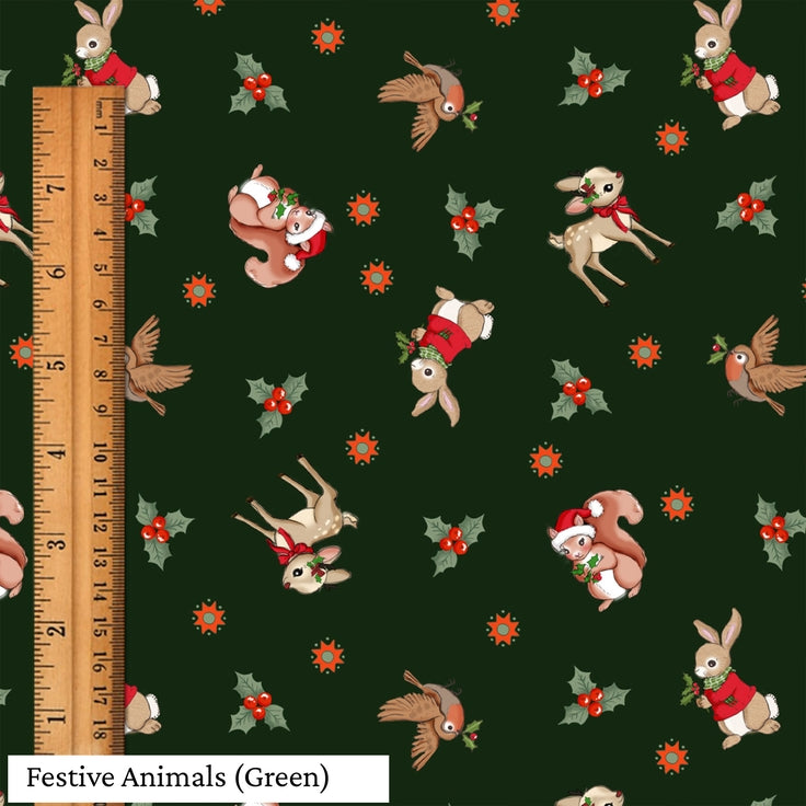 Popeline de Noël "Animaux festifs" | 10 cm