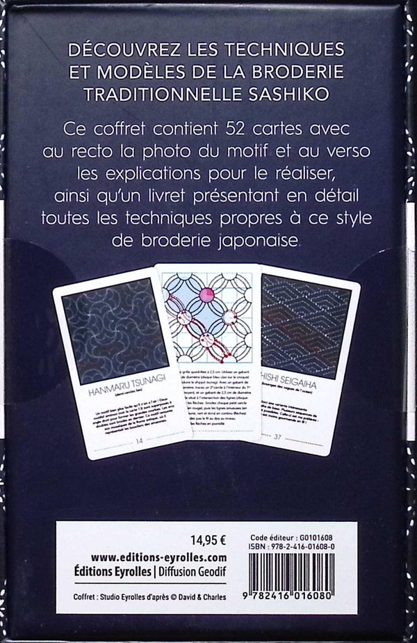 Coffret motifs sashiko - 52 modèles à broder