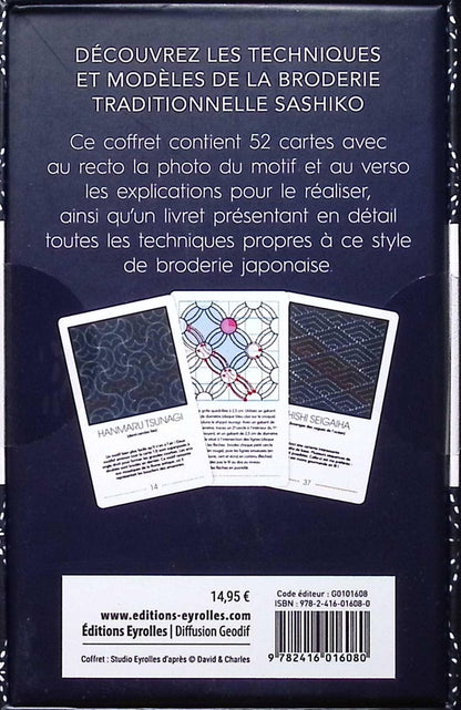 Coffret motifs sashiko - 52 modèles à broder