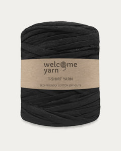 Fil de jersey recyclé - "T-shirt Yarn", noir