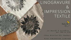 Mardi 3 octobre | Linogravure & impression textile (acompte)