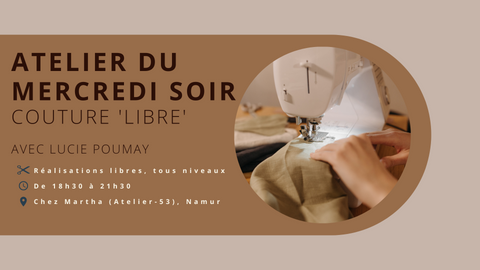 Mercredis soirs | Ateliers de couture avec Lucie Poumay (acompte)