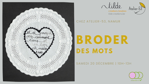 Samedi 20 décembre | Broder des mots (acompte)