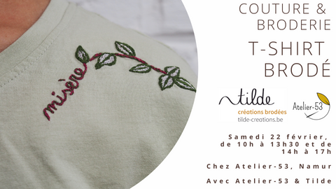 Samedi 22 février | Couture & broderie : T-shirt brodé (acompte)