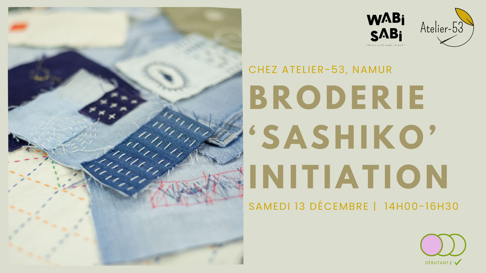 Samedi 13 décembre | Broderie "Sashiko" : initiation
