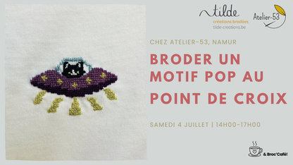 Samedi 4 juillet | Broder un motif pop au point de croix (acompte)