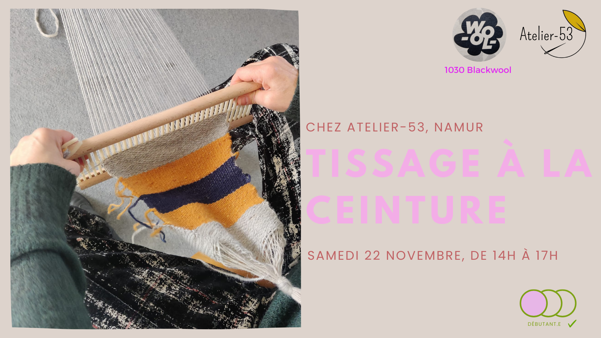 Samedi 22 novembre | Tissage à la ceinture (acompte)