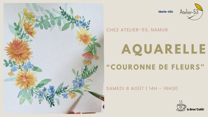 Samedi 8 août | Aquarelle « couronne de fleurs » (acompte)