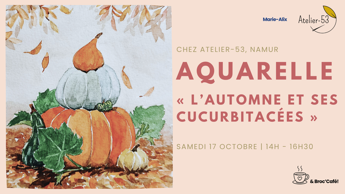 Samedi 17 octobre | Aquarelle « l'automne et ses cucurbitacées » (acompte)