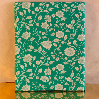 Popeline fine coton bio verte à fleurs Amy, Atelier-53