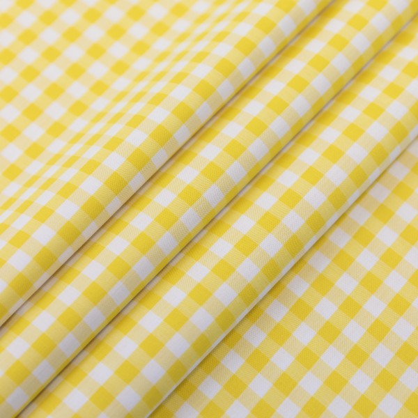 Popeline coton bio à carreaux vichy jaune, Atelier-53