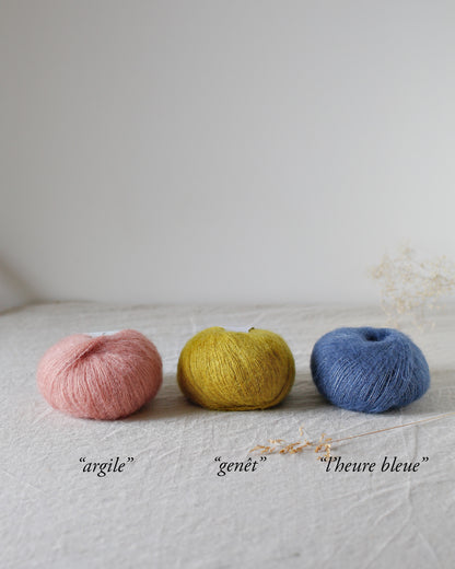 "Bérénice" - Mohair éthique, mérinos d'Arles bio & soie | 25 gr