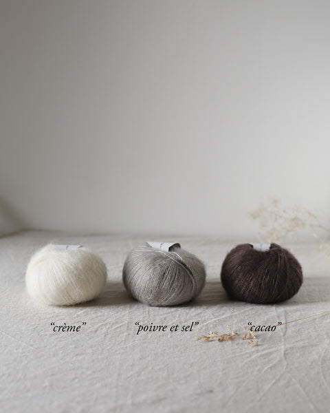 "Bérénice" - Mohair éthique, mérinos d'Arles bio & soie | 25 gr