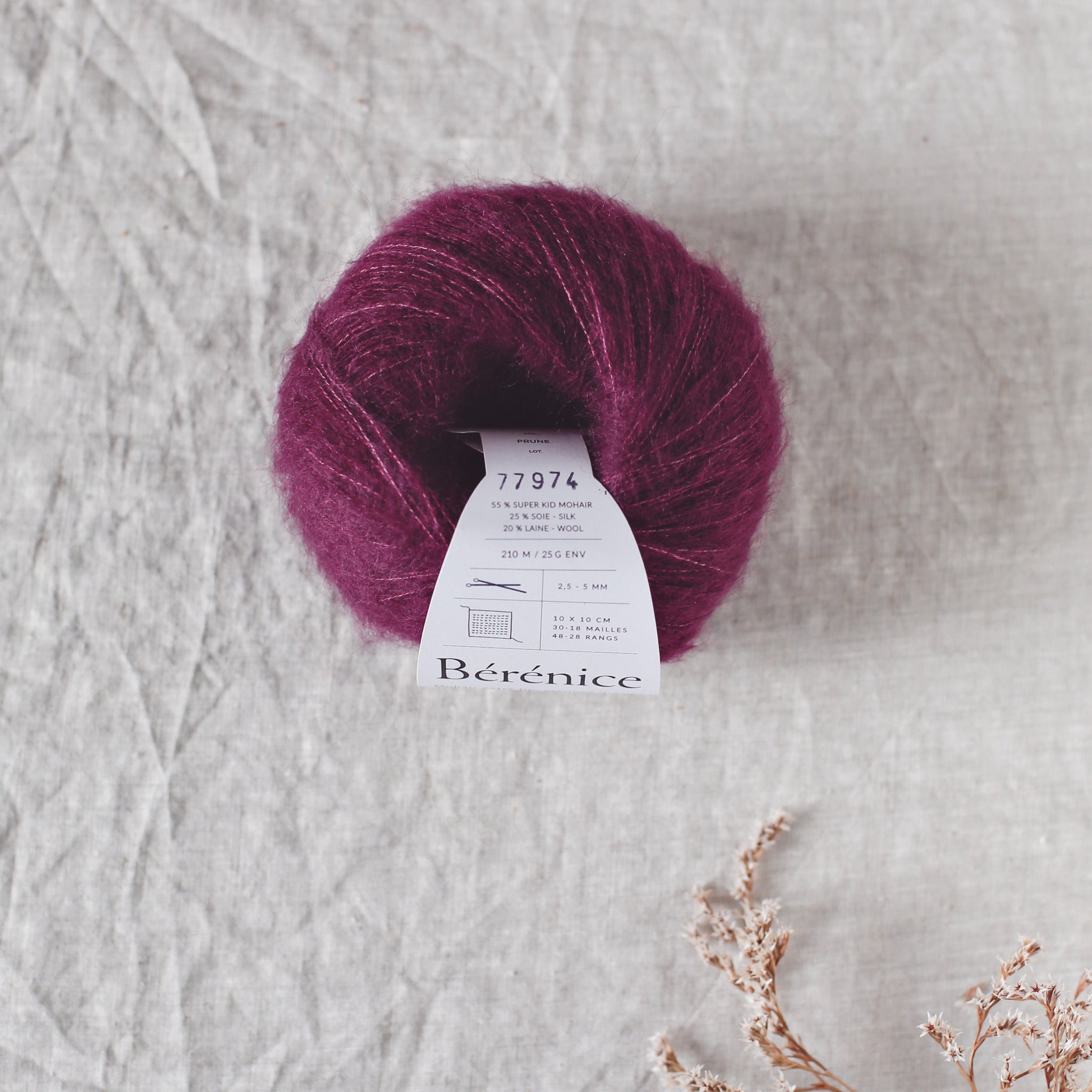 Mohair, soie & mérinos, "prune" - Bérénice | 25 gr