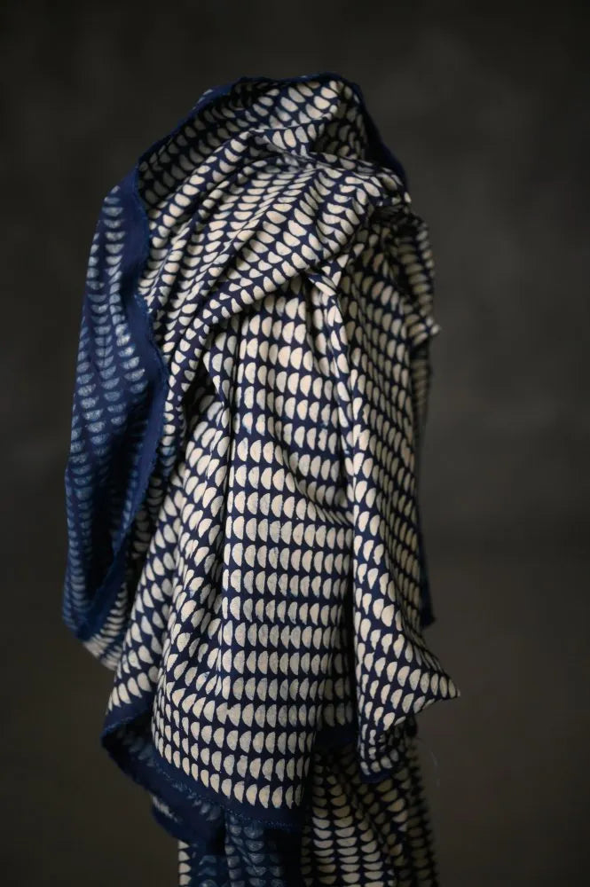 Coton indien Indigo Semi Circle Block