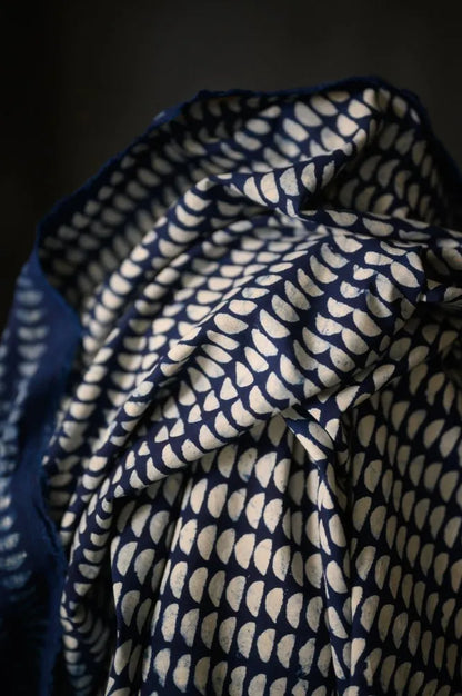 Coton indien Indigo Semi Circle Block