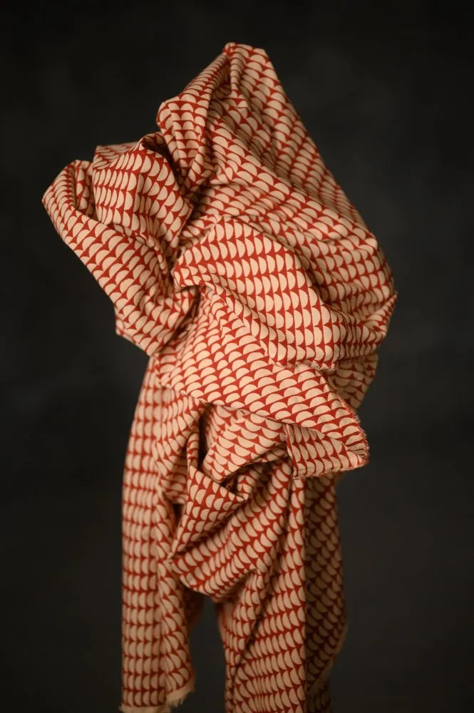 Coton indien Red Semi Circle Block