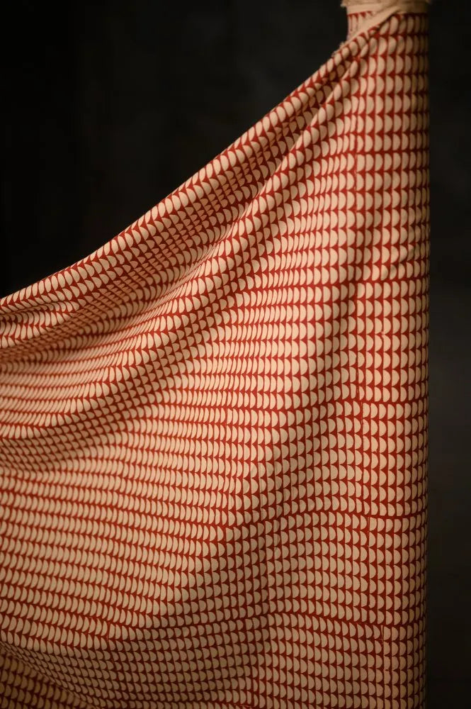 Coton indien Red Semi Circle Block