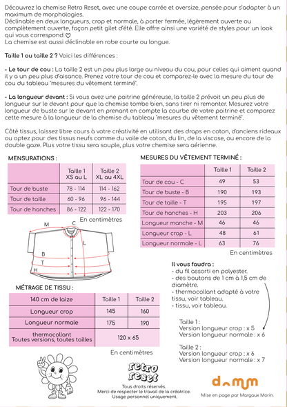Pochette patron et tutoriel - RETRO RESET | La chemise