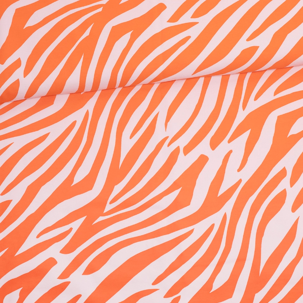 Jersey coton bio imprimé Zebra orange, Atelier-53