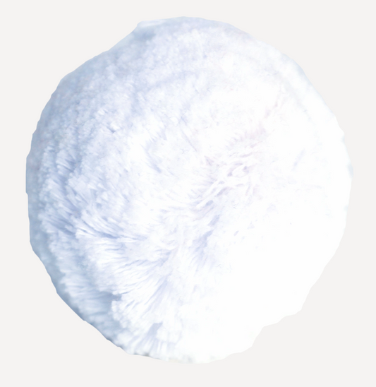 Pompon blanc froid, 7 cm