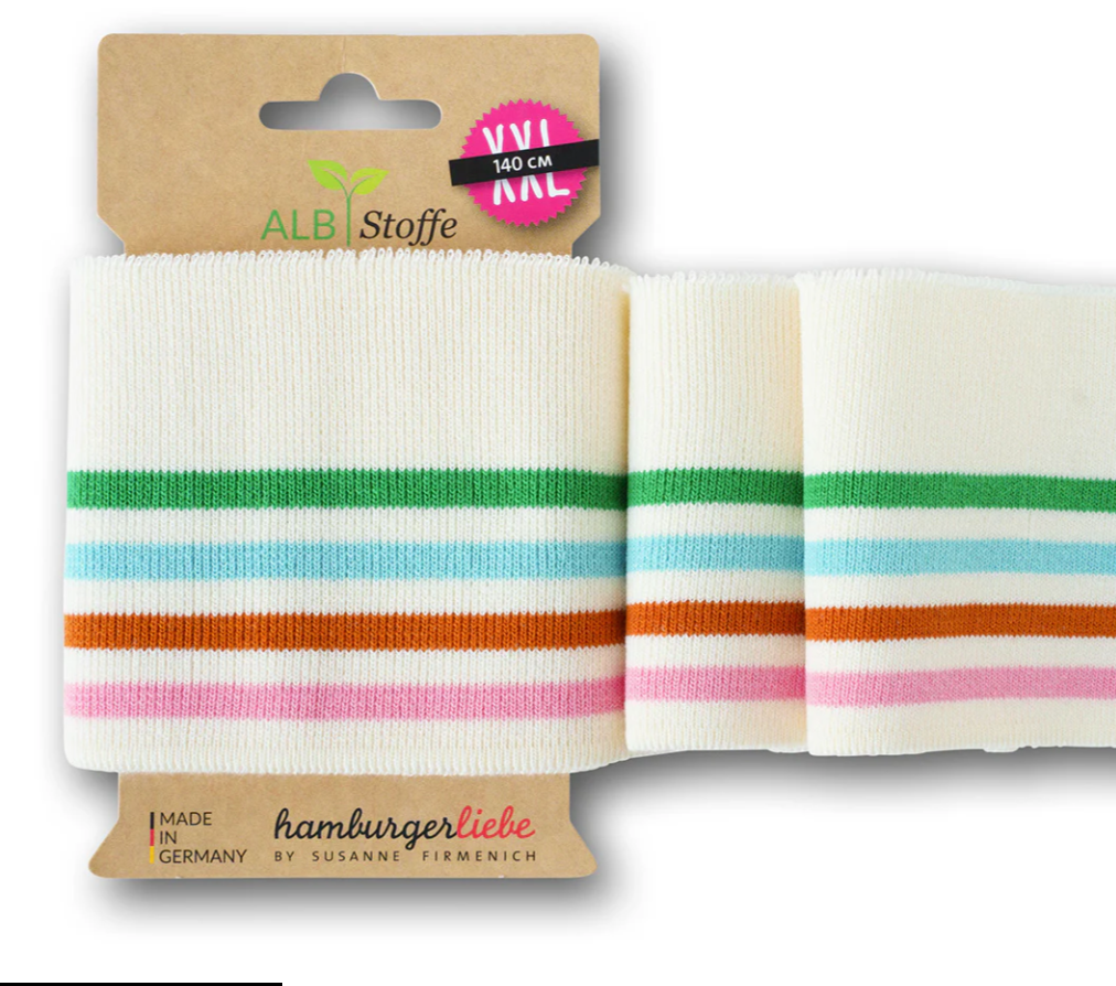 Bord-côte coton bio crème multicolore, Atelier-53