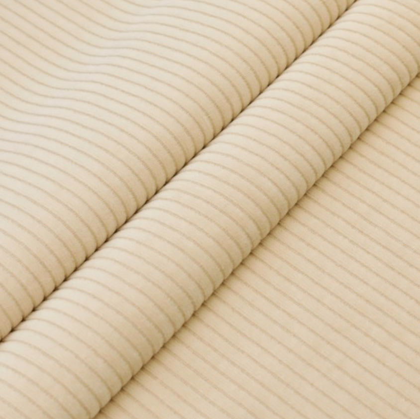 Velours côtelé doux extensible 'beige' | 10 cm