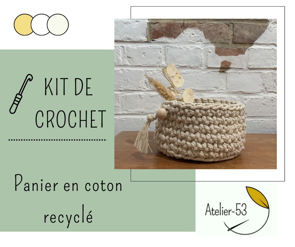Kit de crochet (débutant) - Panier en coton recyclé
