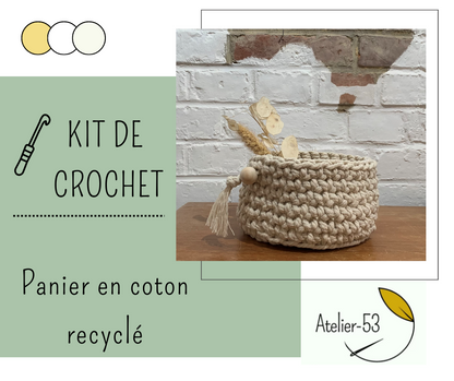 Kit de crochet (débutant) - Panier en coton recyclé