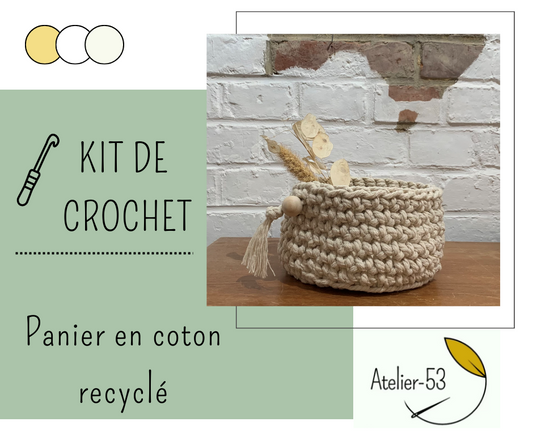Kit de crochet (débutant) - Panier en coton recyclé