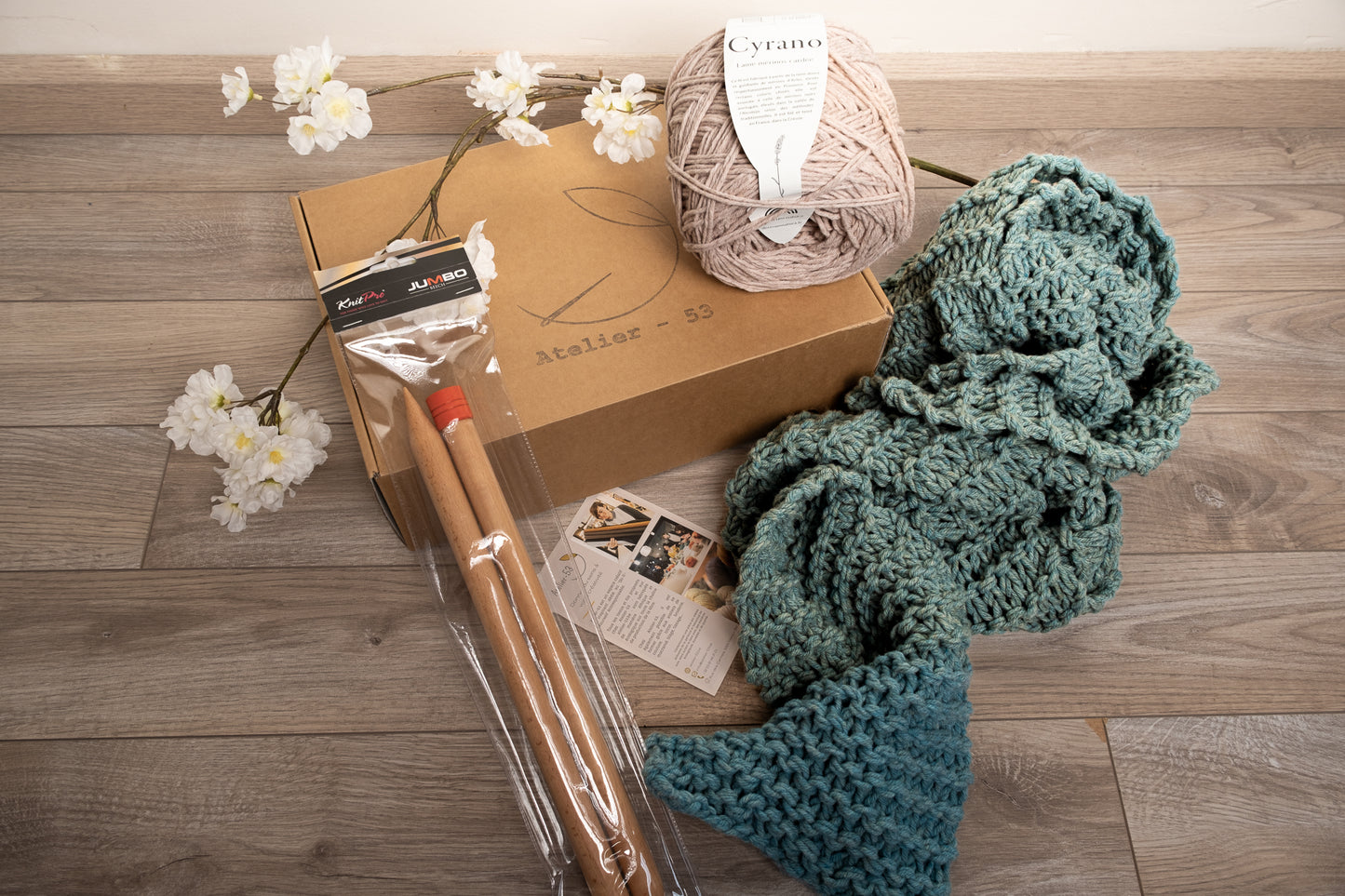 Kit de tricot (débutant) - Maxi écharpe BETTY JEANE