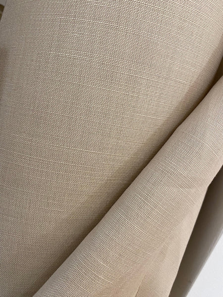 Coton/lin beige tissé en Belgique, grande largeur | Coupon 90x140 cm