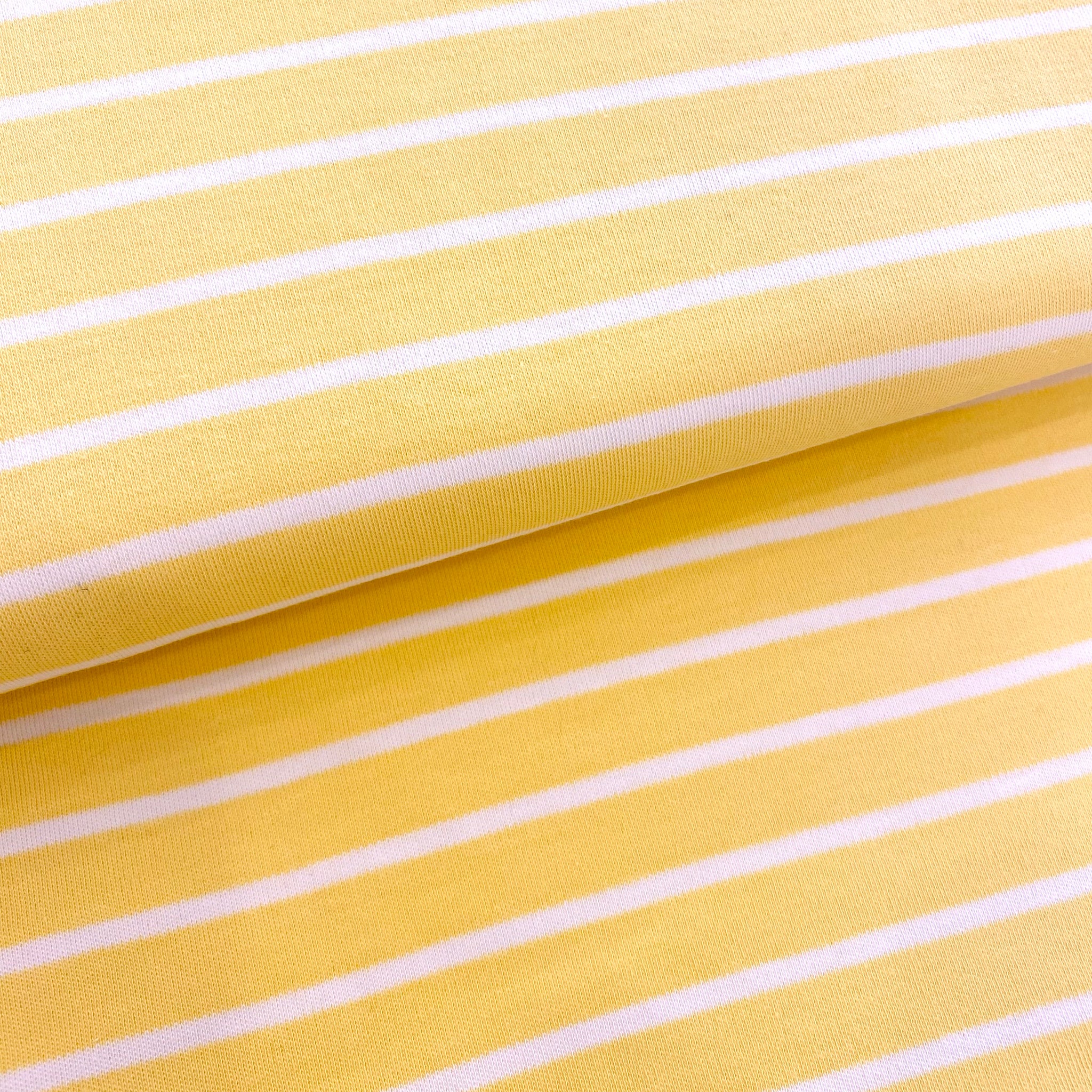 Jersey-interlock ligné jaune | 10 cm