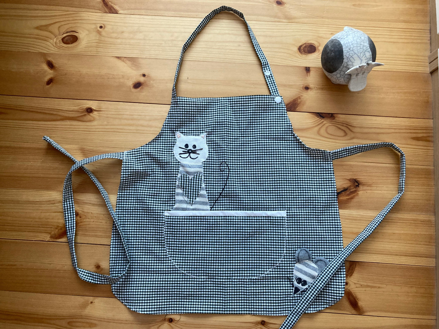 Popeline "vichy", carreaux gris/bleu | 10 cm