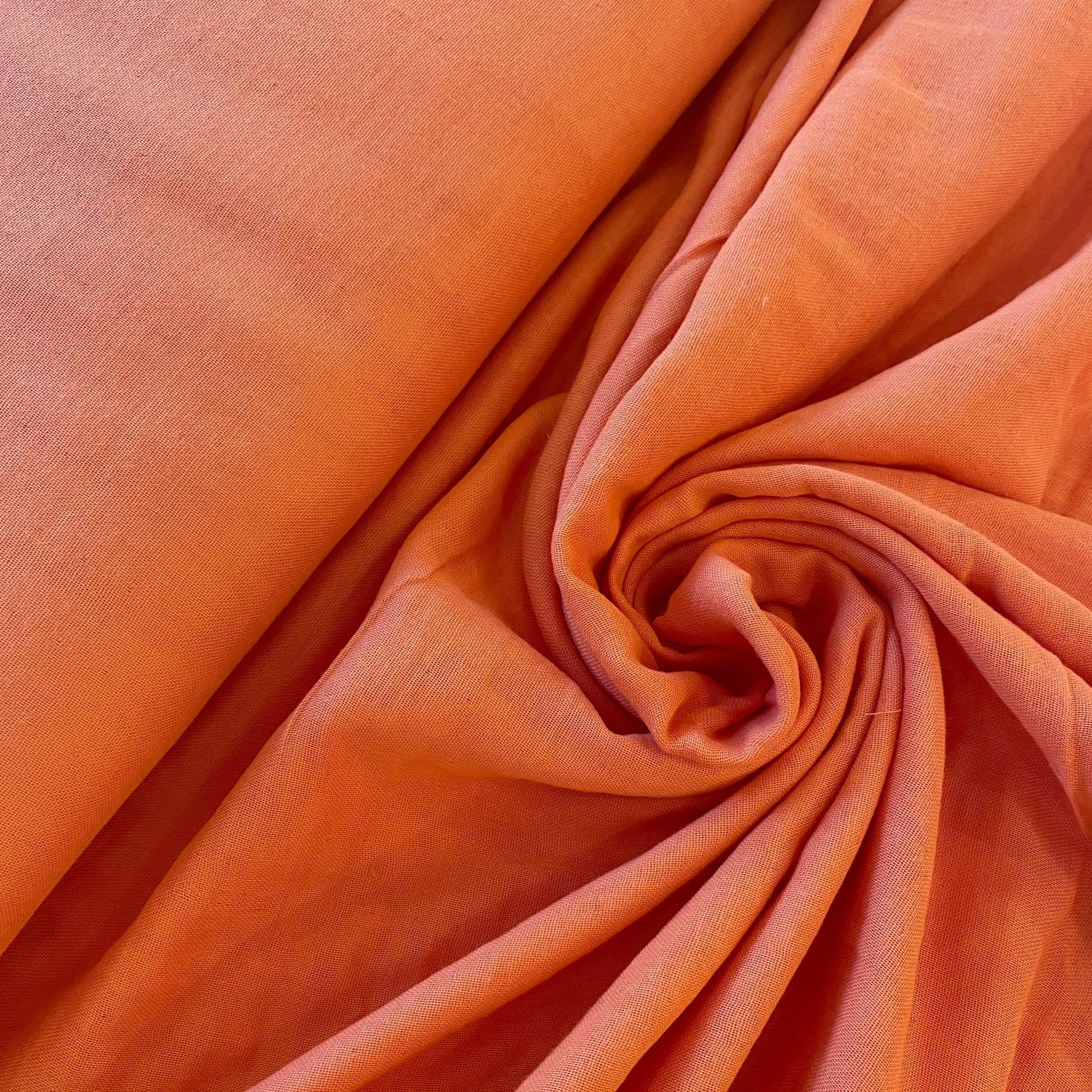 Double-gaze coton bio orange motif arabesque, Atelier-53