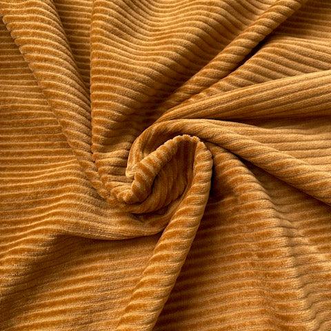 -20% ! Velours côtelé doux extensible 'caramel café' | 10 cm